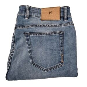 PT Torino Men's Soul Slim Straight Jeans Medium Wash‎ Size 35x30 Stretch